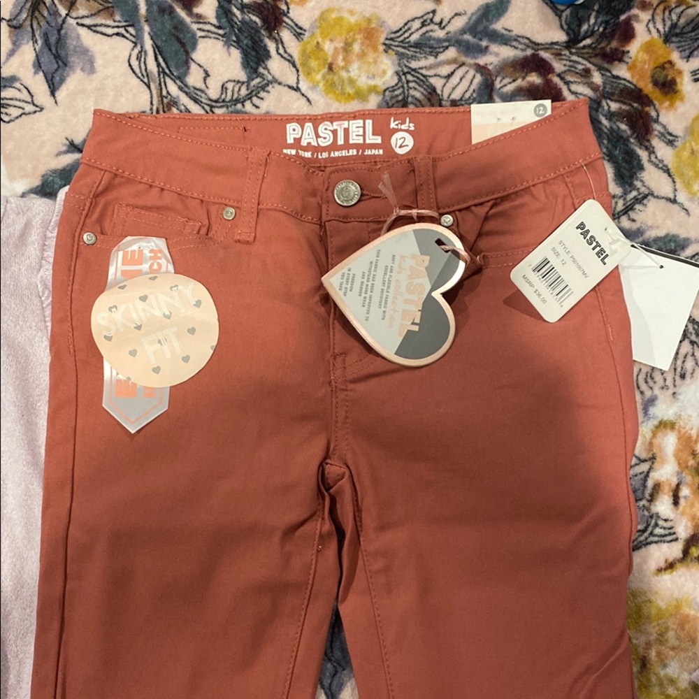 Pastels Kids Pants in Rust